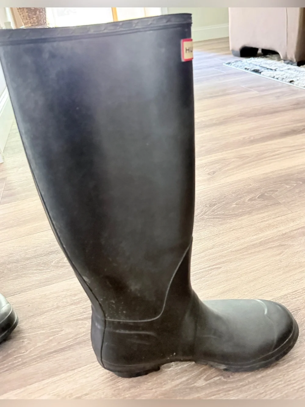 Hunter Original Tall Black Rain Boots Women’s Size 8 Rubber Wellies AS IS